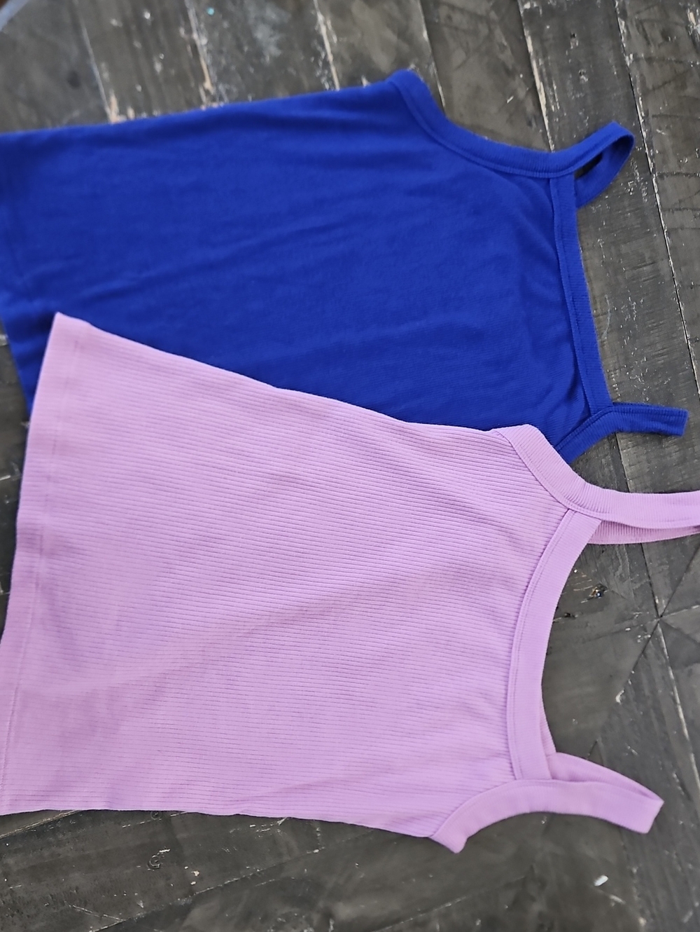 American Eagle And Zenana Ribbed Tank Camisoles in Lavender and Royal Blue